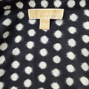 Michael Kors Navy and White Patterned Blouse